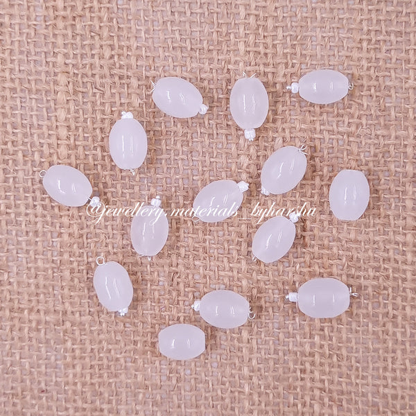 12MM Oval Hanging Beads (White)