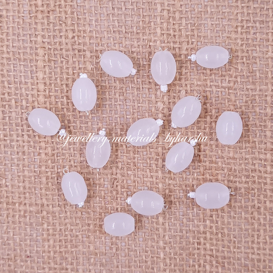 12MM Oval Hanging Beads (White)