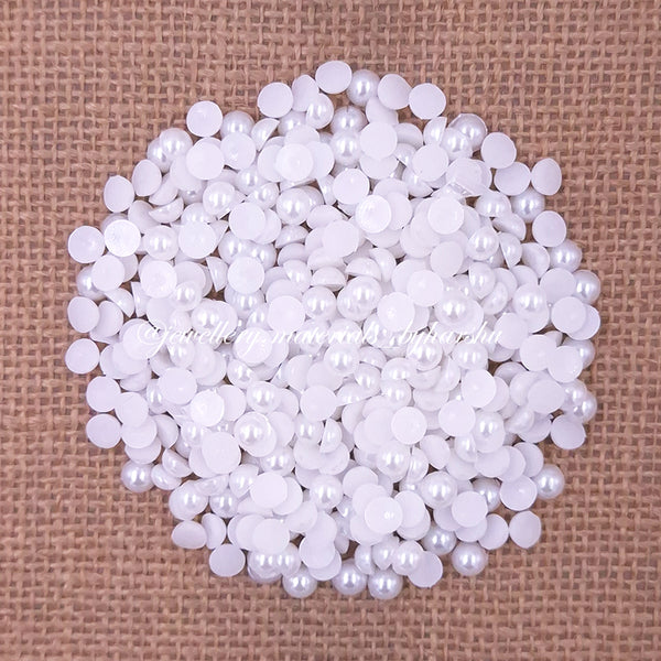 6MM Pearl Half Beads (White)