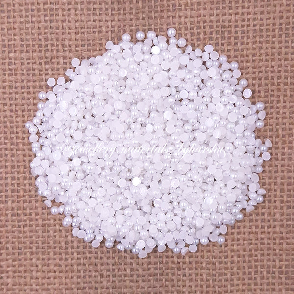 3MM Pearl Half Beads (White)