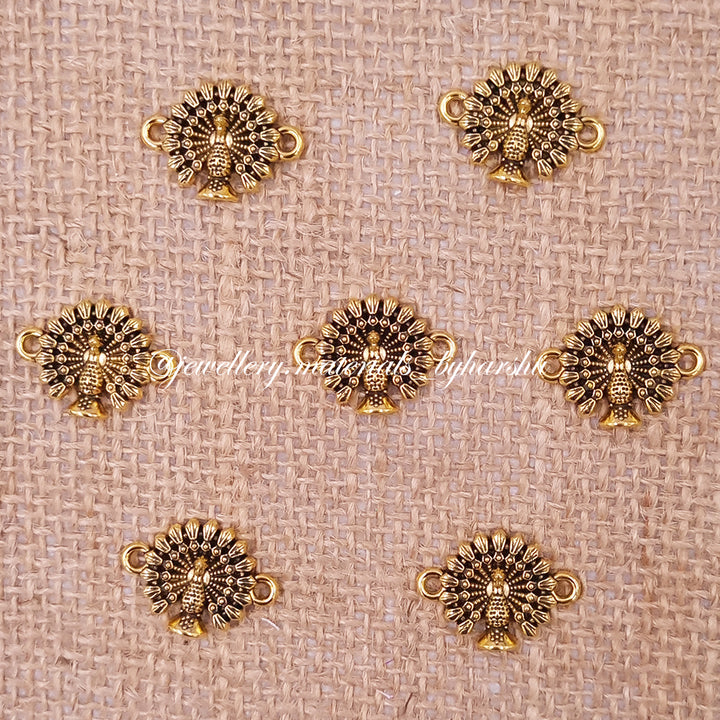Gold Peacock Charms (Design 3)