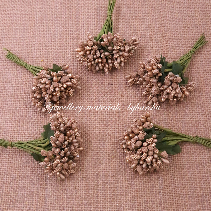 Artificial Pollen Flowers - Gold (1 Bunch)