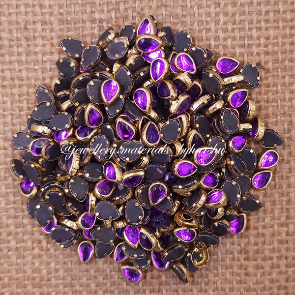 Drop 6x4P Gloss Color Kundan - Purple Color