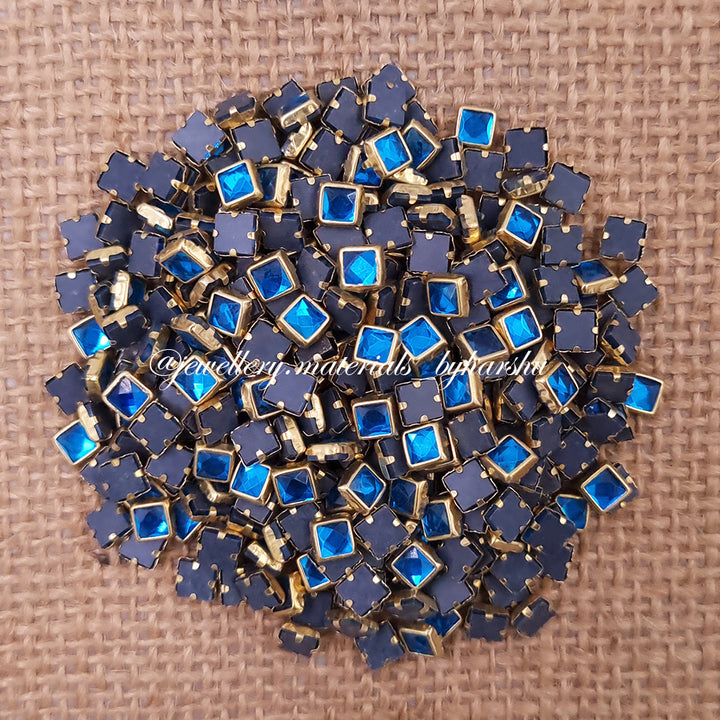 Square 4x4 Gloss Color Kundan - Ramar Blue Color