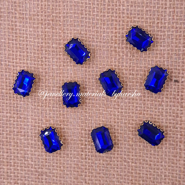 10x14MM Rectangle Clip Stone - Dark Blue