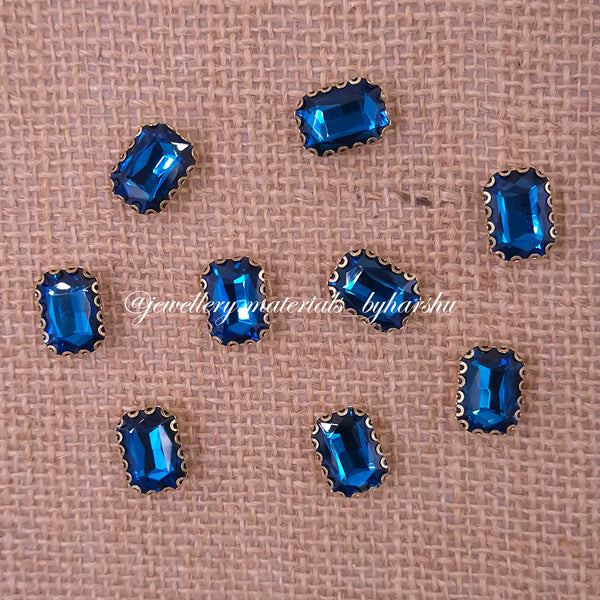 10x14MM Rectangle Clip Stone - Ramar Blue