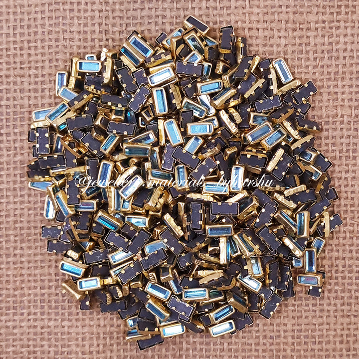 Rectangle 3x7 Gloss Color Kundan - Light Blue Color