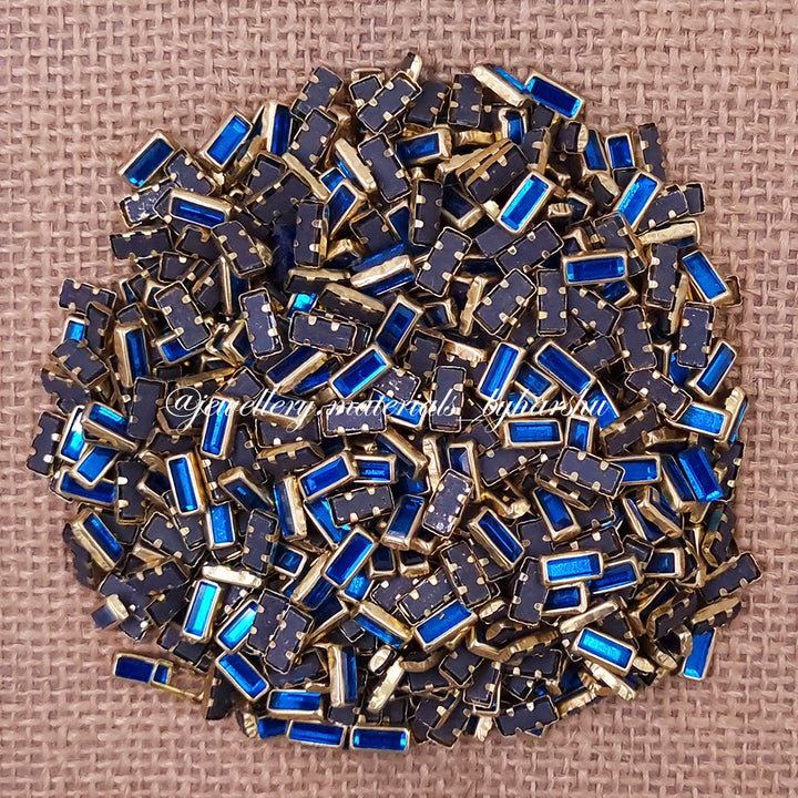 Rectangle 3x7 Gloss Color Kundan - Ramar Blue Color