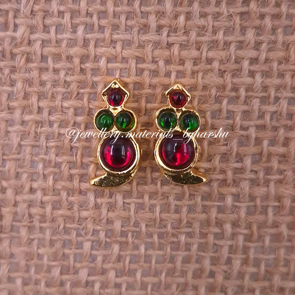 15 x 6MM Kemp Mango Pendant (Red with Green) (2 Piece)