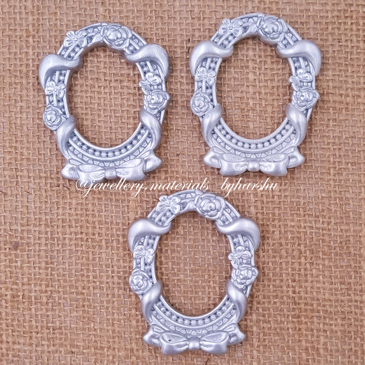 Oval Resin Frame Grey Color (4 Piece)