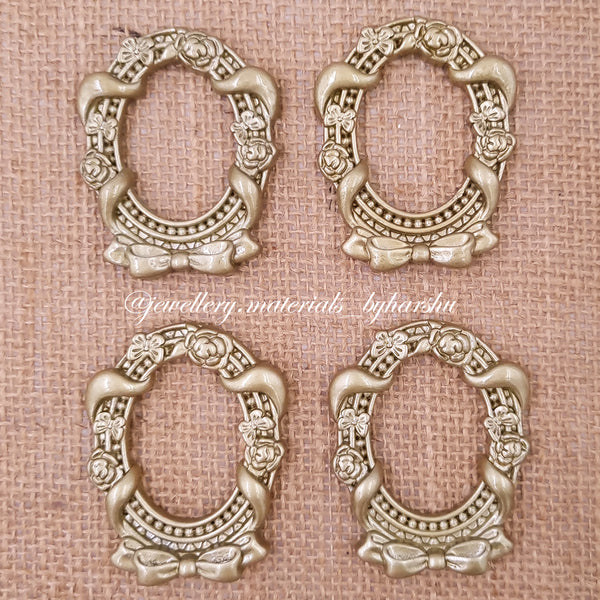 Oval Resin Frame Gold Color (4 Piece)