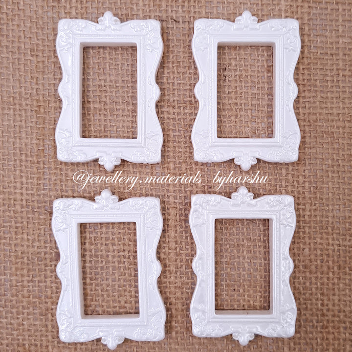 Square Resin Frame White Color (4 Piece)