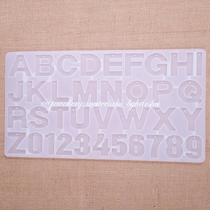 Alphabet and Number Silicone Mold with Hole