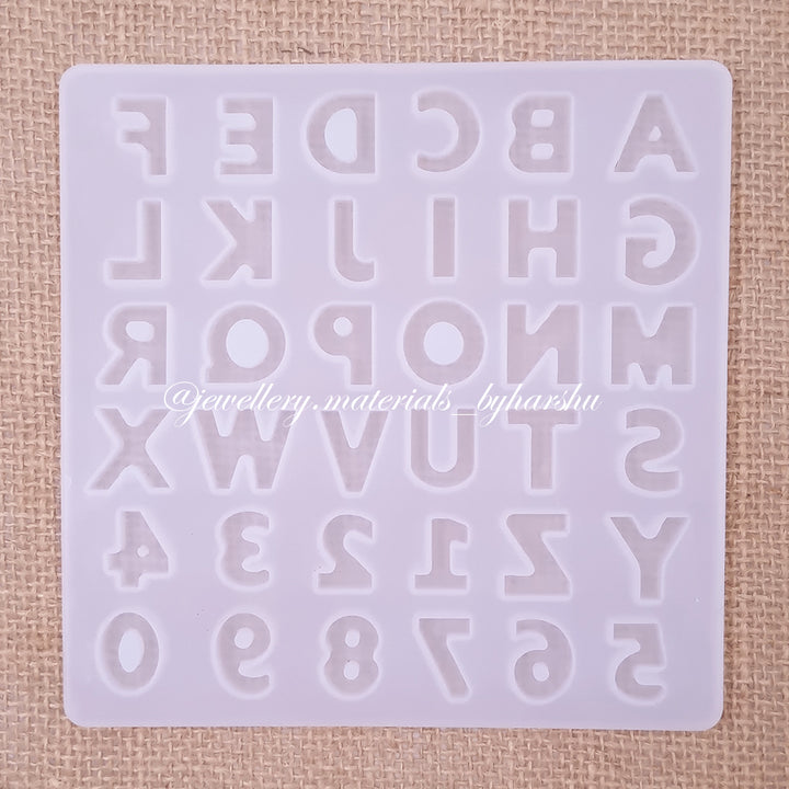 Alphabet and Number Silicone Mold (13.5 x 13.5 CM)