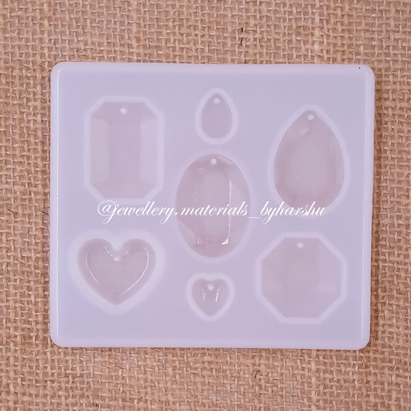 7 Different Shape Pendant Silicone Mold (8.5 x 7.5 CM)