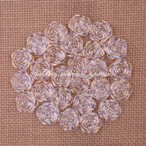 18MM Gold Color Flower Brooch Shells