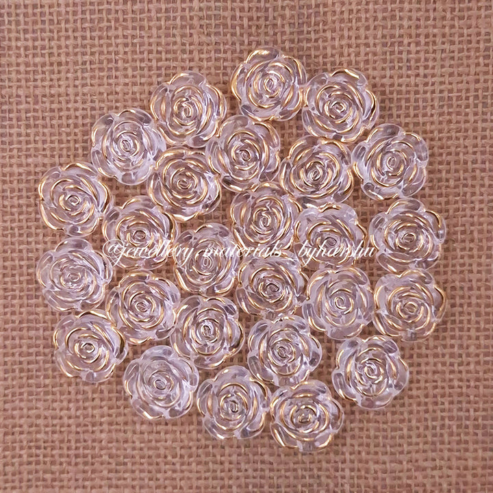 18MM Gold Color Flower Brooch Shells