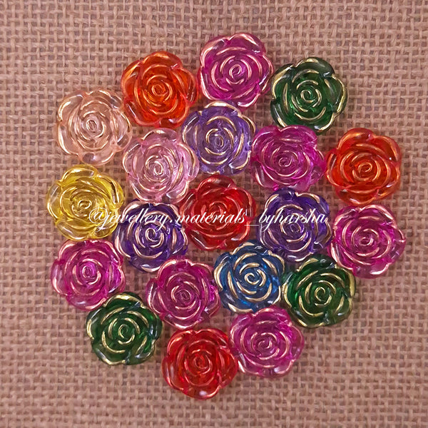 18MM Multicolor Flower Brooch Shells