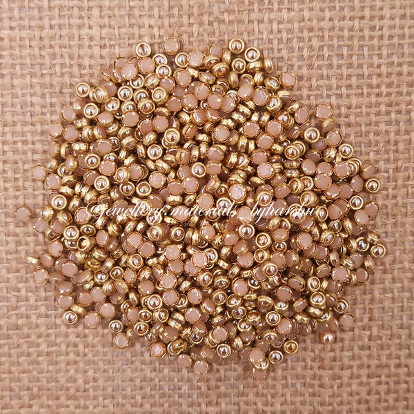 Gold Pearl Kundan Round 3mm