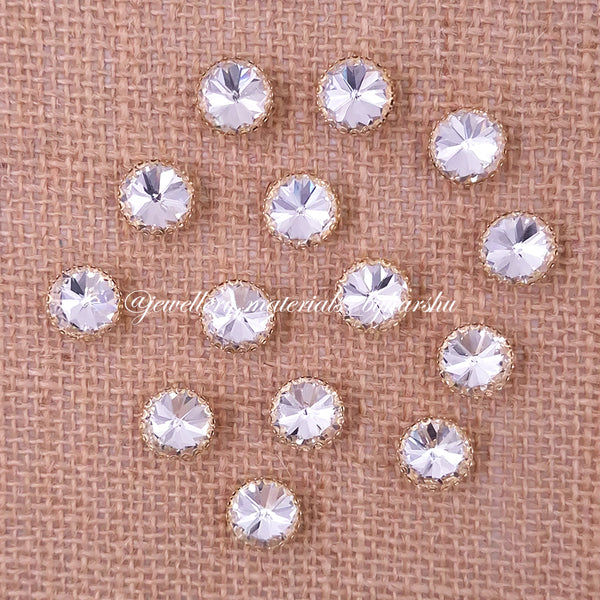 12MM Round Clip Stone - White