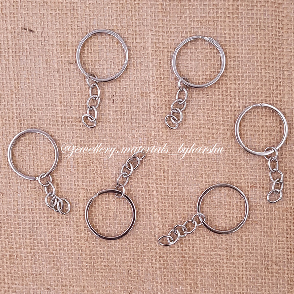 Silver Key Chain Ring with Chain