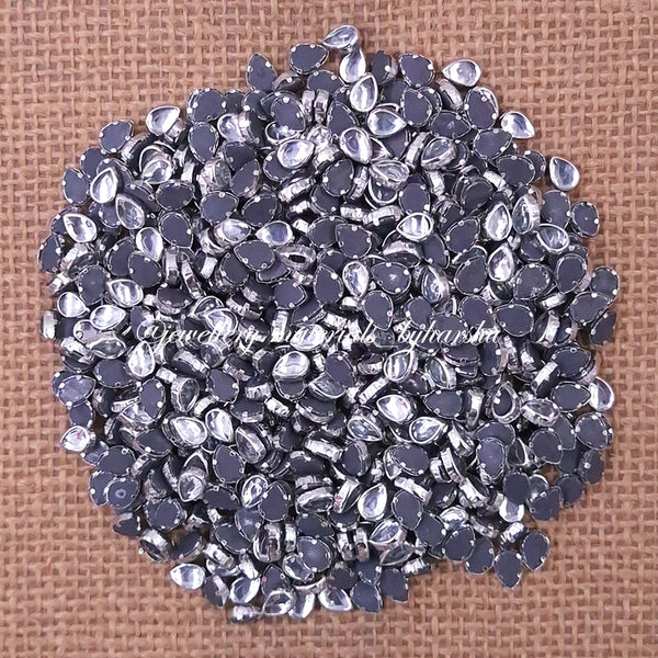 Silver Gloss Drop 6x4P Kundan