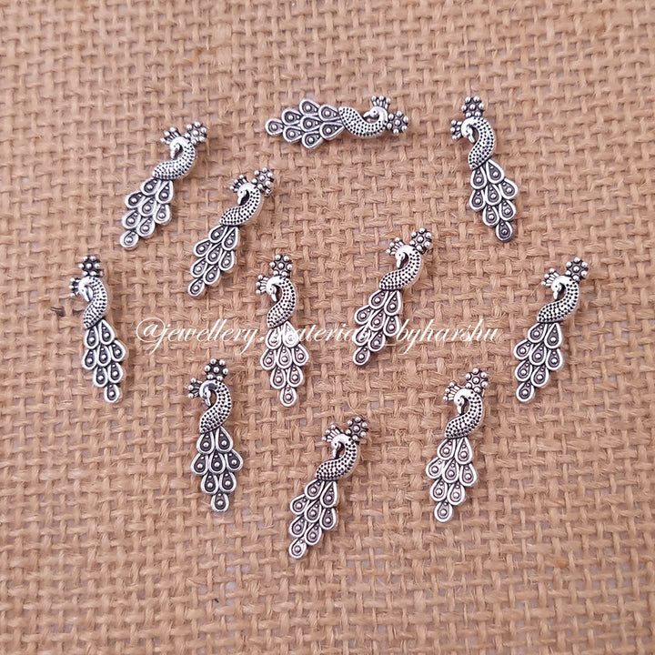 Silver Peacock Charms