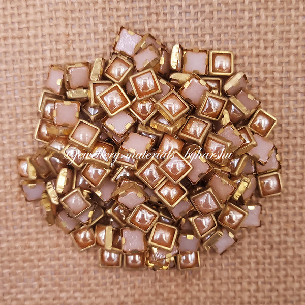 Gold Pearl Kundan Square 6x6