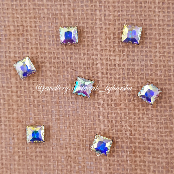 8x8MM Square Clip Stone - Multicolor