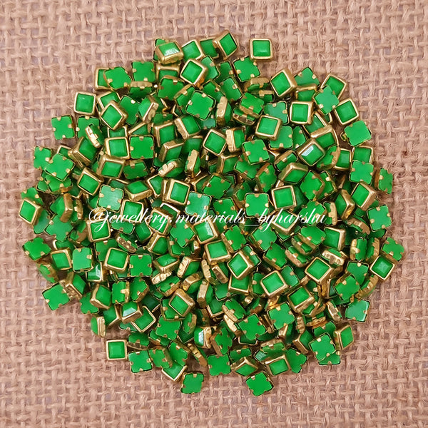 Square 4x4 Matt Color Kundan - Light Green