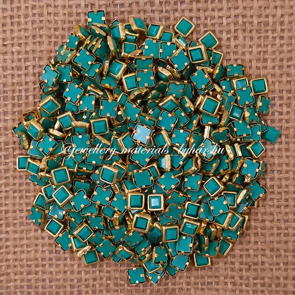 Square 4x4 Matt Color Kundan - Teal Blue 