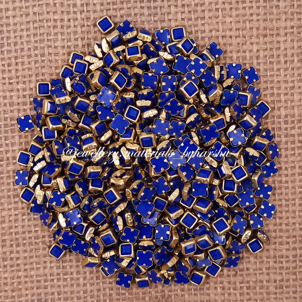 Square 4x4 Matt Color Kundan - Dark blue