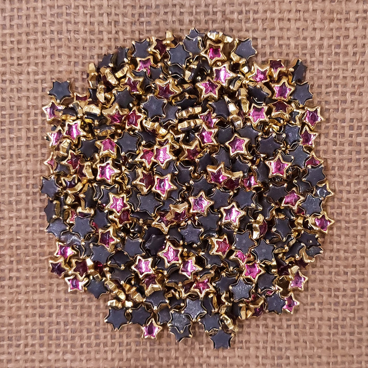 Small Star Gloss Color Kundan - Light Pink
