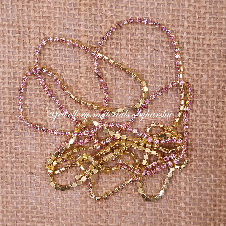 Stone Chain - Baby Pink Color Stone