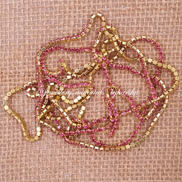 Stone Chain - Light Pink Color Stone