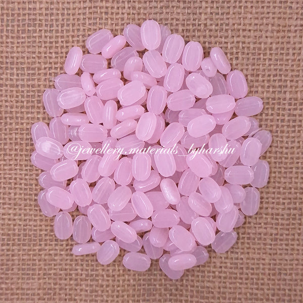 11x7MM Flat Oval Tablet Beads (Baby Pink)