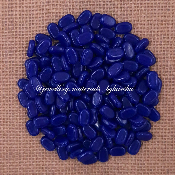 11x7MM Flat Oval Tablet Beads (Dark Blue)