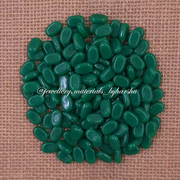 11x7MM Flat Oval Tablet Beads (Dark Green)