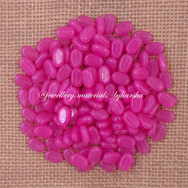 11x7MM Flat Oval Tablet Beads (Dark Pink)