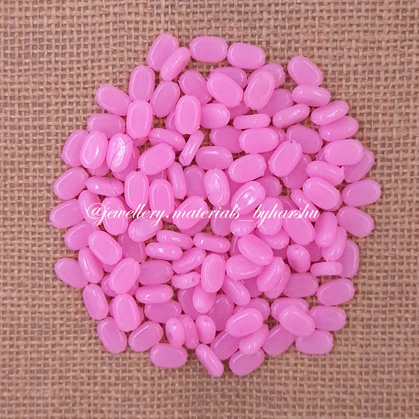 11x7MM Flat Oval Tablet Beads (Light Pink)