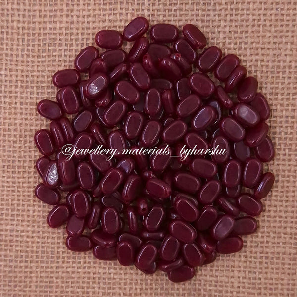 11x7MM Flat Oval Tablet Beads (Maroon)