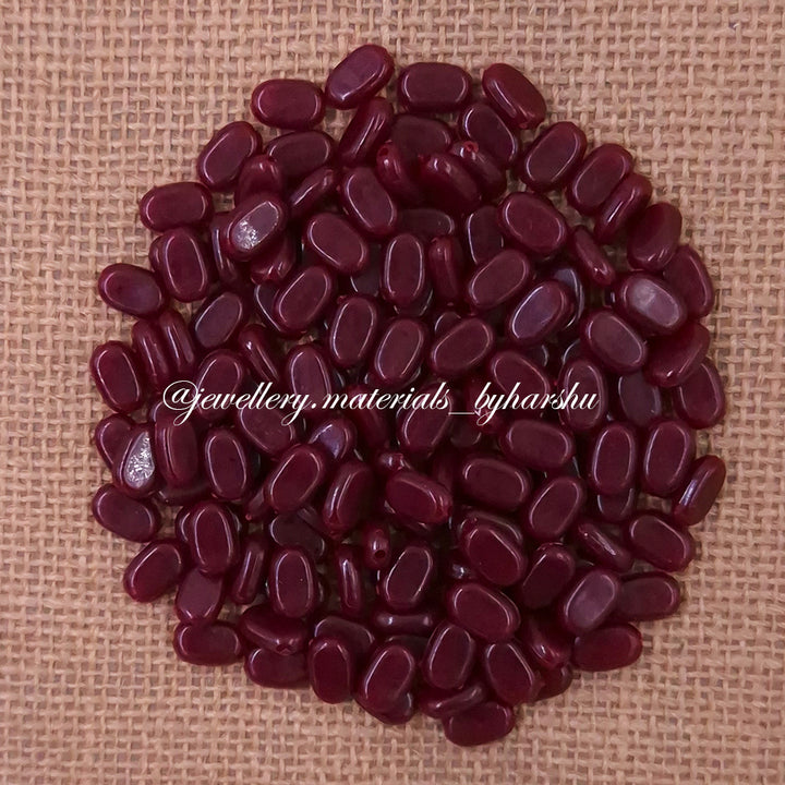 11x7MM Flat Oval Tablet Beads (Maroon)