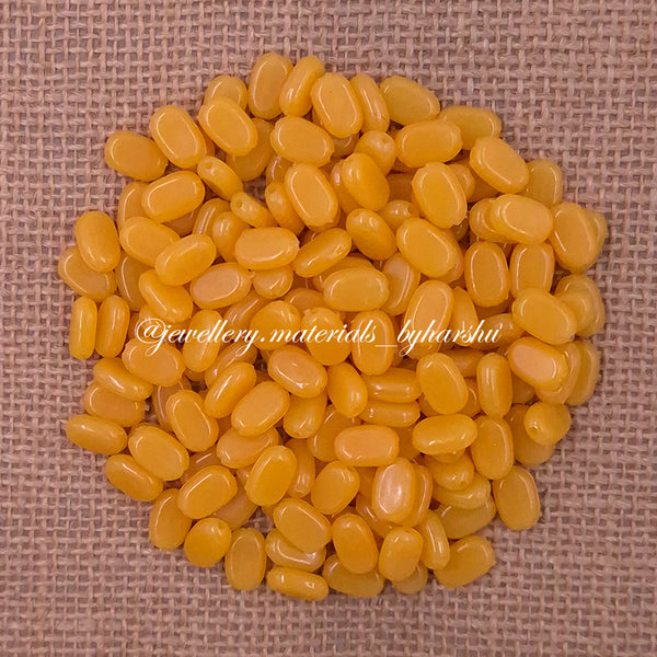 11x7MM Flat Oval Tablet Beads (Mustard Yellow)
