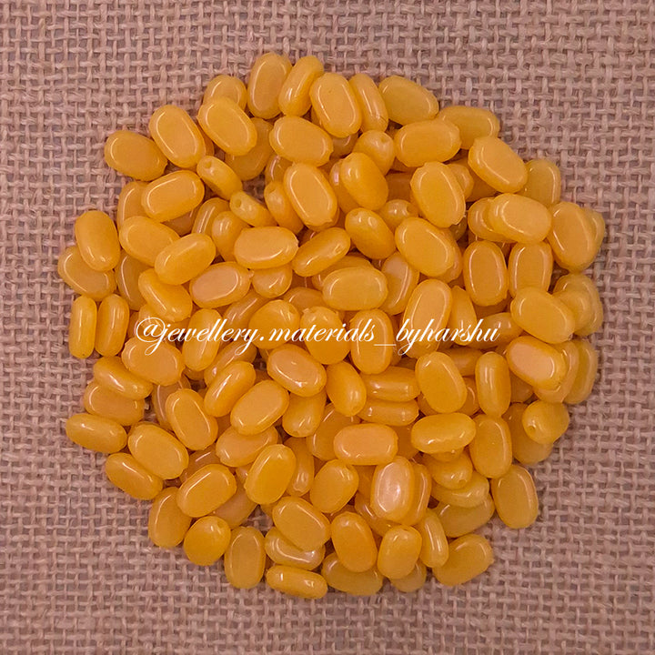 11x7MM Flat Oval Tablet Beads (Mustard Yellow)