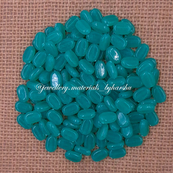 11x7MM Flat Oval Tablet Beads (Teal Blue)