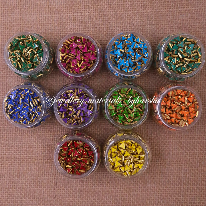 Triangle 3x3T Matt Color Kundan - 10 Random Colors (Color as per availability)
