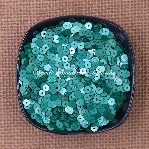4MM Matt Round Sequins - Turquoise Blue