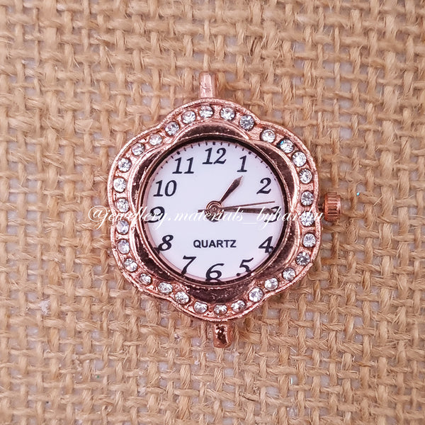 25MM Flower Watch Dial with Stone (Rose Gold)
