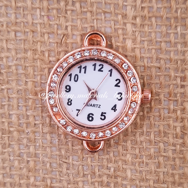 22MM Round Watch Dial with Stone (Rose Gold)