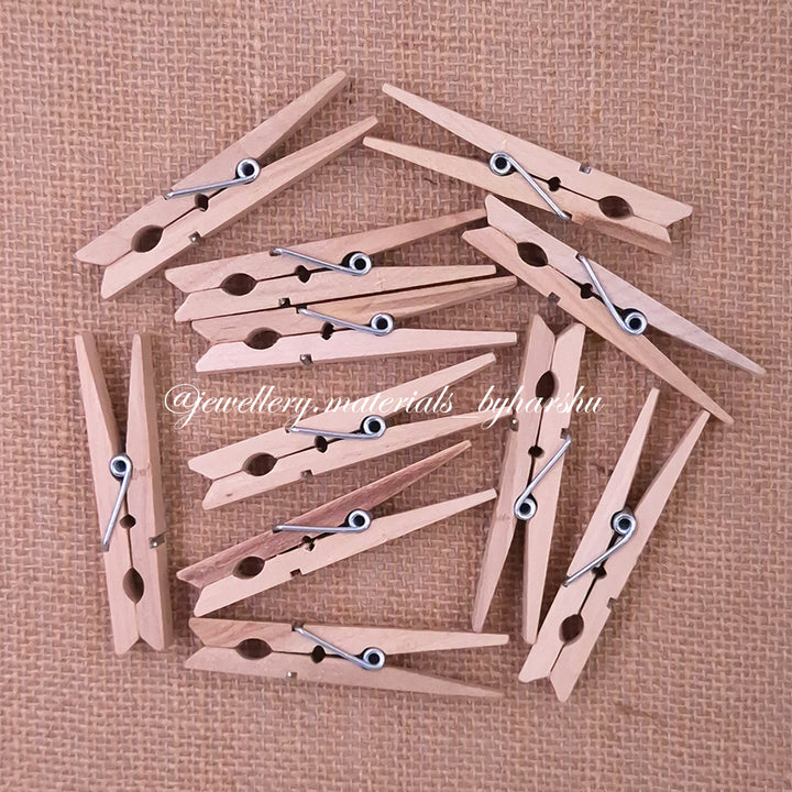 7.5CM Natural Wooden Clips